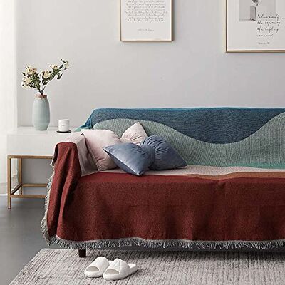 ROOMLIFE Copridivano reversibile lavorato a maglia patchwork colorato decorativo per soggiorno in maglia futon copridivano per animali domestici protezione per cani boho mobili copre 180 x 259 cm ROOMLIFE Copridivano reversibile lavorato a maglia patchwork colorato decorativo per soggiorno in maglia futon copridivano per animali domestici protezione per cani boho mobili copre 180 x 259 cm