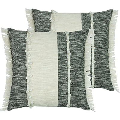 RIVA furn. Fornire. Cuscini riempiti in Poliestere Otto (Confezione gemella), Cotone, Nero/Naturale RIVA furn. Fornire. Cuscini riempiti in Poliestere Otto (Confezione gemella), Cotone, Nero/Naturale
