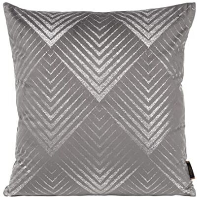 Eurofirany Elegante federa per cuscino in velluto con stampa, 45 x 45 cm, morbida federa per cuscino da divano, motivo geometrico 2, grigio Eurofirany Elegante federa per cuscino in velluto con stampa, 45 x 45 cm, morbida federa per cuscino da divano, motivo geometrico 2, grigio