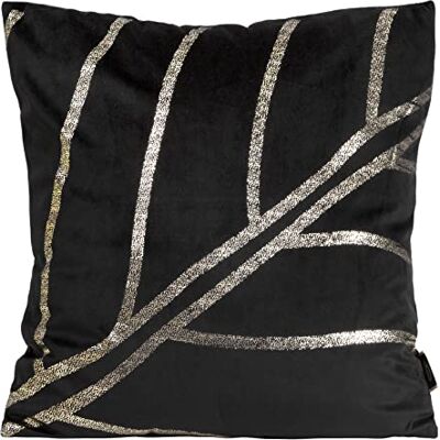Eurofirany Elegante federa per cuscino in velluto, con stampa, 45 x 45 cm, in velluto, morbido cuscino per divano, motivo geometrico 4, colore nero Eurofirany Elegante federa per cuscino in velluto, con stampa, 45 x 45 cm, in velluto, morbido cuscino per divano, motivo geometrico 4, colore nero