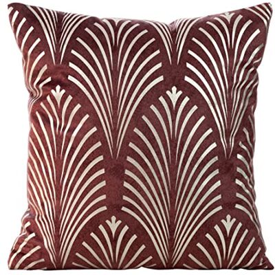 Eurofirany Elegante federa in velluto con stampa, 45 x 45 cm, rivestimento in velluto, morbido cuscino per divano, motivo intrecciato, rosso mattone Eurofirany Elegante federa in velluto con stampa, 45 x 45 cm, rivestimento in velluto, morbido cuscino per divano, motivo intrecciato, rosso mattone