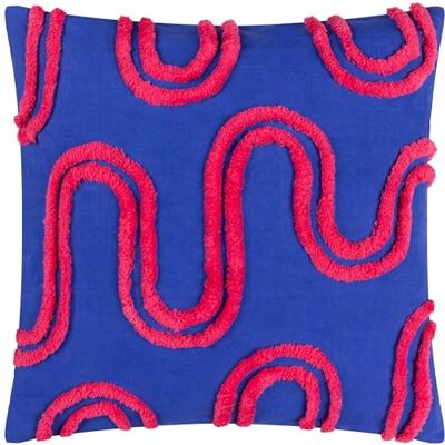 Cuscino imbottito con spilli Heya Home Archie - Cotone blu/rosa - 45cm x 45cm Cuscino imbottito con spilli Heya Home Archie - Cotone blu/rosa - 45cm x 45cm
