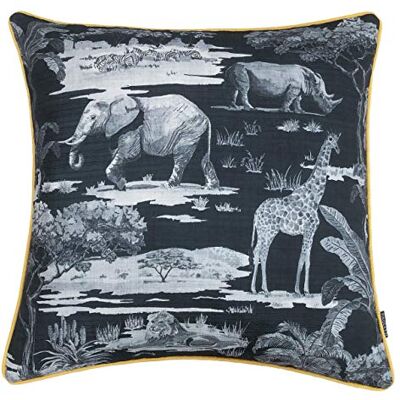 RIVA Home Safari-Cuscino Imbottito in Piuma, Carbone, 55 x 55cm (22" x 22") RIVA Home Safari-Cuscino Imbottito in Piuma, Carbone, 55 x 55cm (22" x 22")