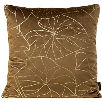 Eurofirany Elegante Copricuscini Decorativi in Velluto con Stampa, 45 x 45 cm, Fodere Cuscini in Velluto, Morbido Cuscino per Divano, Foglie Dorate, Marrone Eurofirany Elegante Copricuscini Decorativi in Velluto con Stampa, 45 x 45 cm, Fodere Cuscini in Velluto, Morbido Cuscino per Divano, Foglie Dorate, Marrone