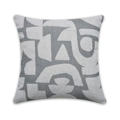 Gardinia Sehlbach Cuscino in filato di ciniglia, Grigio, 45 x 45 cm, Jacquard di alta qualità, Design moderno, Sfoderabile, Imbottitura inclusa Gardinia Sehlbach Cuscino in filato di ciniglia, Grigio, 45 x 45 cm, Jacquard di alta qualità, Design moderno, Sfoderabile, Imbottitura inclusa
