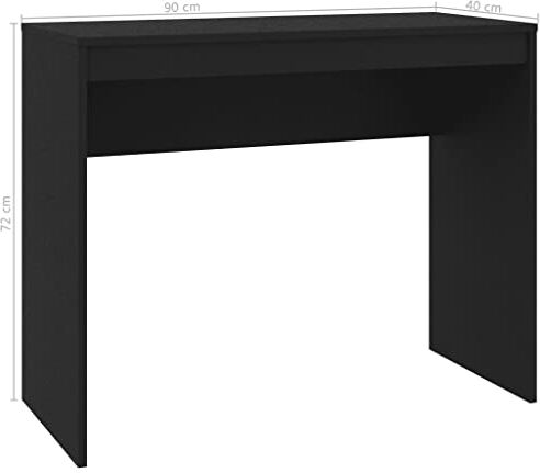 vidaXL Scrivania Moderna Elegante Robusta Tavolo da Lavoro Ufficio Studio Mobile Porta PC Consolle Decorativa Nera in Truciolato