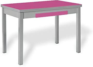 ASTIMESA Ali Cristallo Tavolo da Cucina, Metallo Vetro Legno, Fucsia, 90x50cm