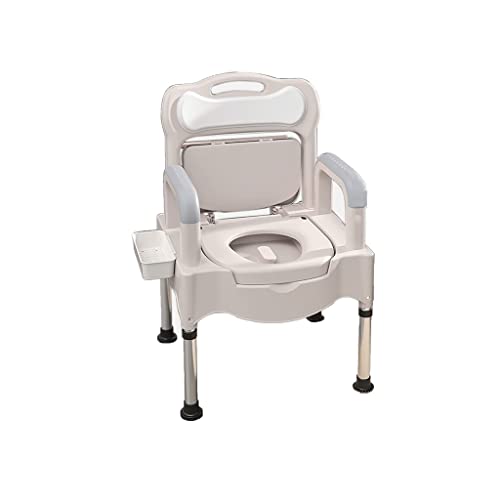 Generic Sedia da toilette pieghevole leggera da comodino, sedia da comodino, regolabile in altezza, sedia da toilette con braccioli per bagno, sedia da doccia antiscivolo, max 300 kg, sedia da toile