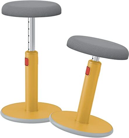 Leitz Ergo Cosy Active Sit Stand, Sgabello Ergonomico Girevole, Regolabile in Altezza da 46 cm a 79 cm, Adatto alla Casa e all'Ufficio, 370 mm x 690 mm x 370 mm Giallo Caldo