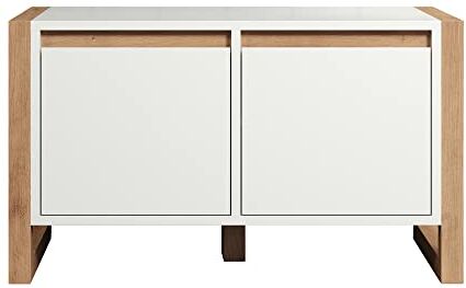 trendteam smart living Dakota Panchina, Bianco/Rovere Artisan, Maße (aufgebaut B x H x T): 78 x 46 x 40 cm