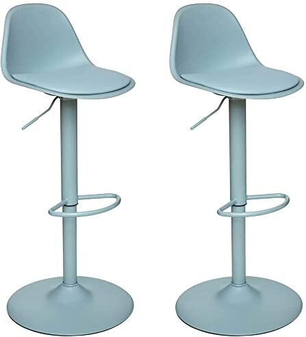 ATMOSPHERA CREATEUR D'INTERIEUR SET DE 2 TABURETES DE BAR REGULABLES EN ALTURA COLOR AZUL D. 45 X H. 103 CM