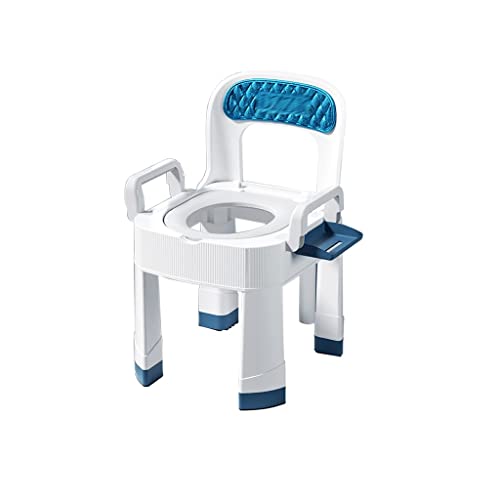 Generic Sedia da Comodino Comodino Leggero Pieghevole Comodino Portatile Sedia da Comodino, Sedile Ergonomico E Confortevole, Sgabello da Bagno Antiscivolo con Schienale E Braccioli Rimovibili Comod