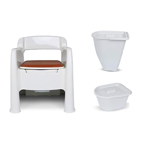 Generic Sedia da toilette Toilette portatile Sposta la toilette, sedia da toilette in stile divano, con braccioli, toilette portatile (dimensioni : Dual Purpose Barrel)