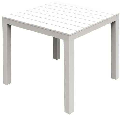 vidaXL Tavolo da Giardino Tavola da Esterni Tavolino per Patio Accessori da Giardino Mobili da Esterni Arredo Bianco 78x78x72 cm in Plastica