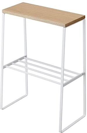 YAMAZAKI home Tosca Narrow Living Room End Table tavoli da Salotto, Lega di Acciaio, Bianco, Taglia Unica