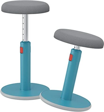 Leitz Ergo Cosy Active Sit Stand, Sgabello Ergonomico Girevole Regolabile in Altezza da 46 cm a 79 cm, Adatto alla Casa e all'Ufficio, 370 mm x 690 mm x 370 mm Blu Calmo