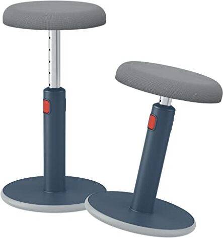 Leitz Ergo Cosy Active Sit Stand, Sgabello Ergonomico Girevole Regolabile in Altezza da 46 cm a 79 cm, Adatto alla Casa e all'Ufficio, 370 mm x 690 mm x 370 mm Grigio Velluto