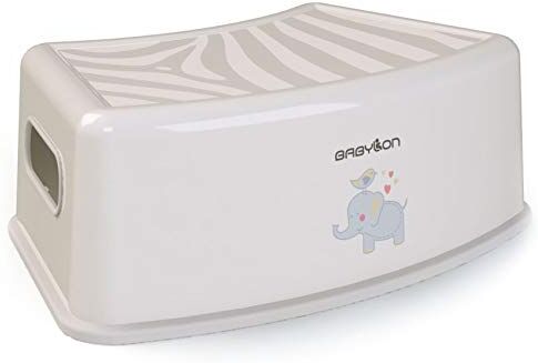 BABYLON sgabello bambini Tiger, sedia bambini plastica con rivestimento antiscivolo, scaletta bambini Gris