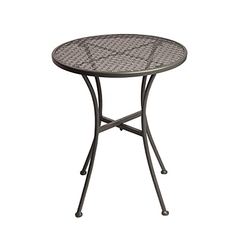 Bolero Bistro tavolo rotondo in acciaio, motivo, colore: grigio