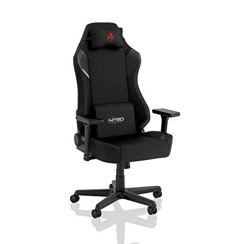 NITRO CONCEPTS X1000 Sedia da Gaming Sedia da Ufficio Rivestimento in Tessuto 135 kg Nero