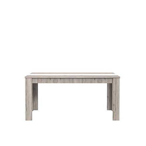 Forte Dining Tables Tavolo da pranzo, in legno derivato, effetto cemento grigio chiaro, 90 x 160 x 74,7 cm