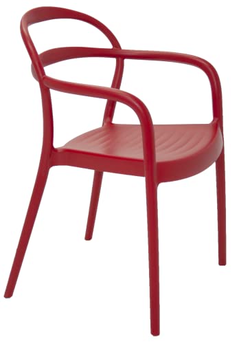 Tramontina Sissi, Sedia in plastica, Polipropilene Vetroresina, Colore: Rosso, 53 x 56,5 x 79 cm
