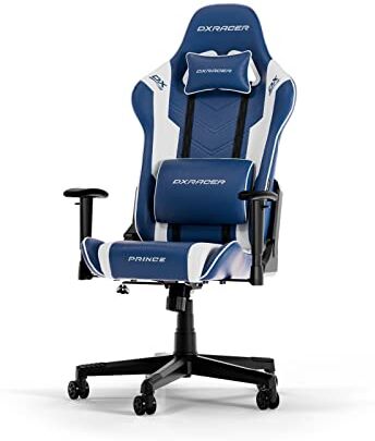 DXRacer PRINCE L Blu & Bianco PVC Pelle La Sedia da Gaming Originale