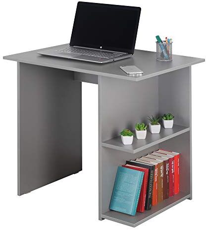 RICOO Scrivania piccola 82 x 76 x 60 cm  Scrittoio piccolo Tavolo lavoro Ufficio Postazione PC Consolle Studio Tavolino Legno grigio