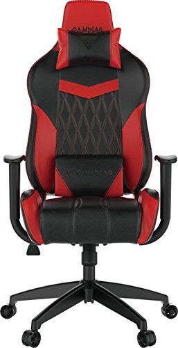 GAMDIAS Achille E2-L Sedia Gaming Vinile in Pelle PU Sports Car Style Schienale Regolabile (150°) Altezza Regolabile Braccioli Fissi Chair con Cuscini di Supporto Lombare e Cervicale