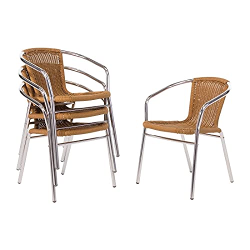 Bolero sedia con telaio in alluminio, naturali (confezione da 4)