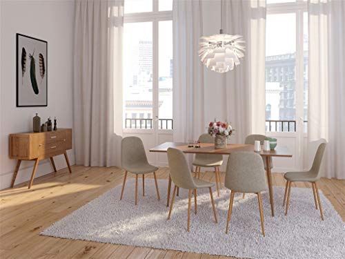 ZONS Set di  sedie per Sala da Pranzo scandinavo, 5 x 55 x 85 cm, Colore: Tortora