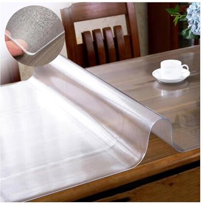 AFEQE Pvc Table Top Protector per Tavolo da Pranzo Tavoli Wipeable Spessore 2mm/1.5mm Vinile Table Top Protector Clear Desk Protector per Tavolino da Tavolo, Scrivania, Sala da Pranzo (Spessore : Frosted 1