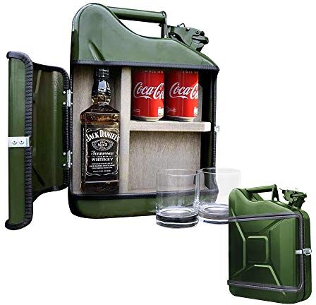 mikamax Jerrycan Set regalo in legno, verde, 10 litri