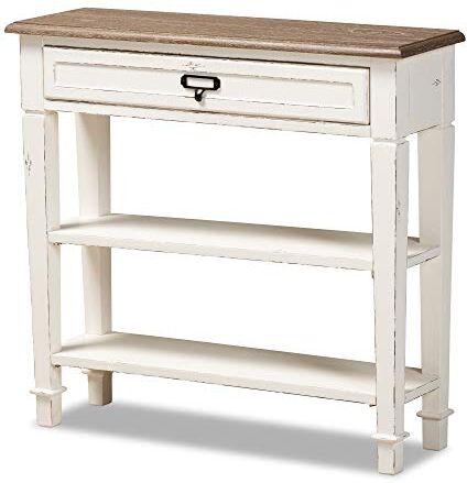 Baxton Studio Delfina Consolle, Legno, Bianco, Taglia Unica