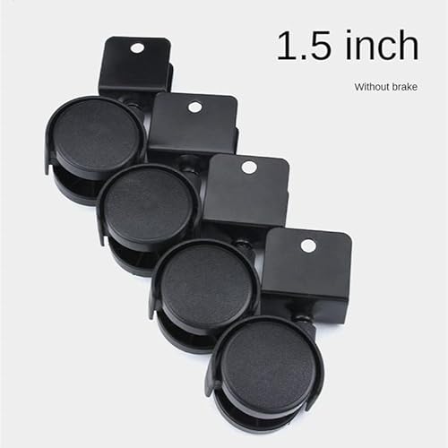 Linsomo 4 Pz/lotto 1.5 Pollici a forma di U Stecca for Bambini Ruota Universale Mobili Sedia Caster Fascia Freno Ufficio Scrivania Del Computer (Color : Without Brake, Size : 20mm)