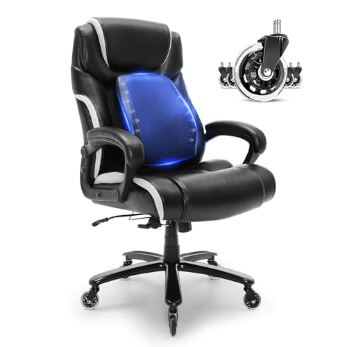 VEVOR Sedia Girevole da Ufficio Studio per Lavoro con Schienale Sedia Ergonomica Capacità Carico Max. 181kg, Sedia Ufficio Ergonomica Lombare Materiale in PU con Rotelle Schienale Reclinabile 90-120°