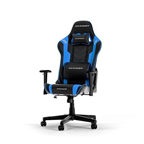 DXRacer PRINCE L Nero & Blu PVC Pelle La Sedia da Gaming Originale