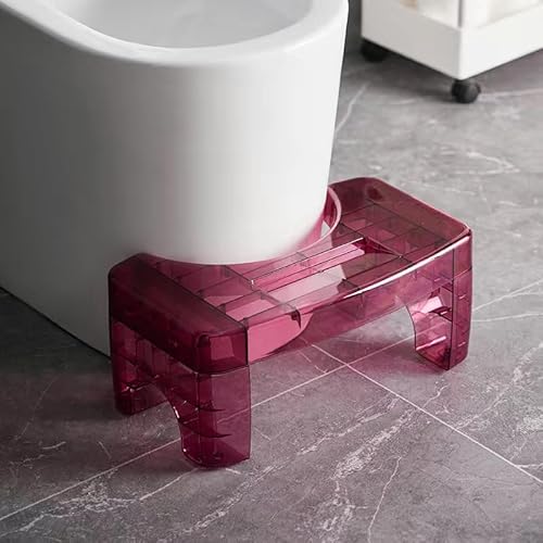 PIURUF Robusto sgabello da bagno trasparente accovacciato poggiapiedi, sgabello antiscivolo da bagno, sgabello per cacca, allinea il colon per un sollievo più veloce e più facile