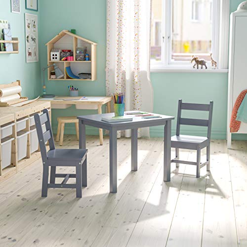 Flash Furniture Set da tavolo quadrato, in legno, colore: grigio