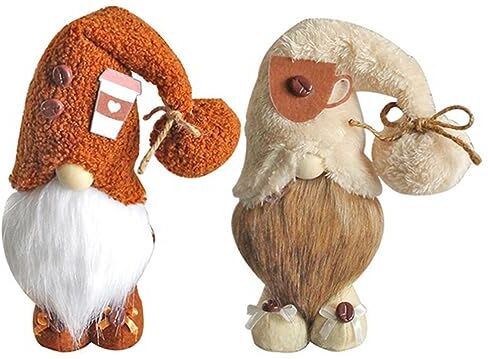 Homoyoyo 2 Pz Di Halloween Figurina Scandinava Del Caffè Di Natale Svedese Peluche Gnomi Peluche Elfo Del Caffè Arredamento Bar Tavolino Ufficio Accessori Scrivania Stoffa