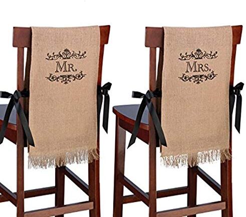 Lillian Rose Mr e Mrs Burlap Chair Covers, 40 da