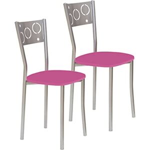 ASTIMESA Due sedie da Cucina, Metallo Similpelle Alluminio, Rosa, Altura de asiento 45 CMS ASTIMESA Due sedie da Cucina, Metallo Similpelle Alluminio, Rosa, Altura de asiento 45 CMS