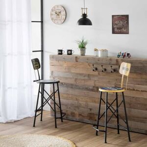 AlexandreHouse Taburete De Metal Alto Negro AlexandreHouse Taburete De Metal Alto Negro