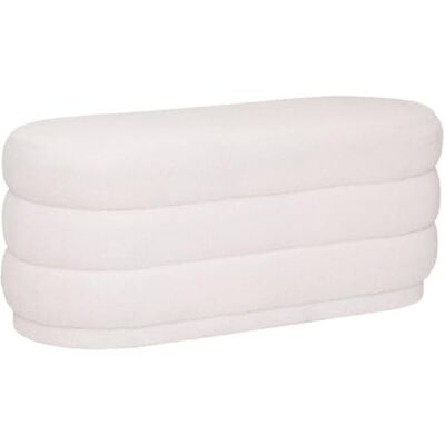 ATMOSPHERA CREATEUR D'INTERIEUR Atmosphera Panca Sinan Bouclette, 100 x 40 cm, colore: Bianco ATMOSPHERA CREATEUR D'INTERIEUR Atmosphera Panca Sinan Bouclette, 100 x 40 cm, colore: Bianco