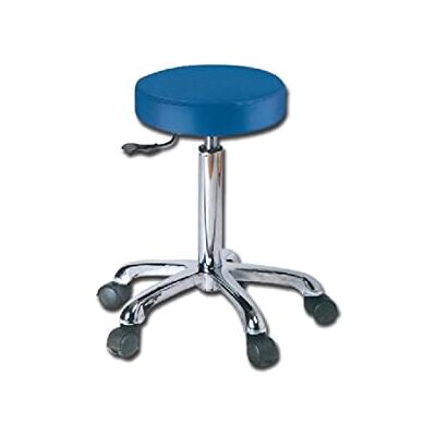 GIMA Sgabello con seduta imbottita in finta pelle Ø 34 cm, altezza regolabile, blu, GIMA Sgabello con seduta imbottita in finta pelle Ø 34 cm, altezza regolabile, blu,
