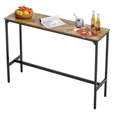 VEVOR Tavolo da Bar, Tavola da Bistro, con Struttura in Metallo, Tavolo da Cucina Stretto e Lungo, Tavolo da Pranzo,1397 x 381 x 991 mm, per Feste in Soggiorno Pranzo Caffè, Marrone e Nero VEVOR Tavolo da Bar, Tavola da Bistro, con Struttura in Metallo, Tavolo da Cucina Stretto e Lungo, Tavolo da Pranzo,1397 x 381 x 991 mm, per Feste in Soggiorno Pranzo Caffè, Marrone e Nero