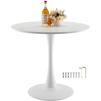 VEVOR Tavolo da Pranzo Rotondo da 800 mm Tavolo in Legno, Carico 113,4 kg Mobili Circolari Moderni, con Base a Piedistallo in Design Tulipano, per Cucina di Casa Soggiorno, Bianco, Solo Tavolo VEVOR Tavolo da Pranzo Rotondo da 800 mm Tavolo in Legno, Carico 113,4 kg Mobili Circolari Moderni, con Base a Piedistallo in Design Tulipano, per Cucina di Casa Soggiorno, Bianco, Solo Tavolo