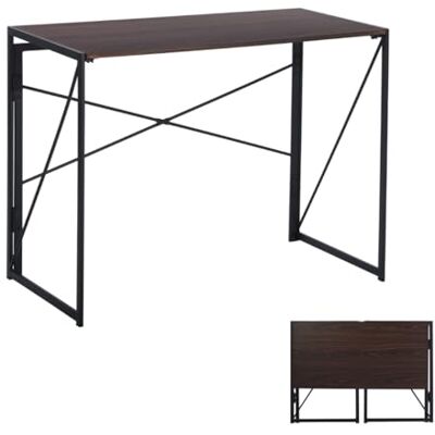 FurnitureR Folding Computer Table, Small Space Foldable Desk, MDF & Metal Frame, Portable Desk for Home Office, Writing Workstation for Living Room, Bedroom, Dormitory, 100 x 50 x 75,5 cm, Walnut FurnitureR Folding Computer Table, Small Space Foldable Desk, MDF & Metal Frame, Portable Desk for Home Office, Writing Workstation for Living Room, Bedroom, Dormitory, 100 x 50 x 75,5 cm, Walnut
