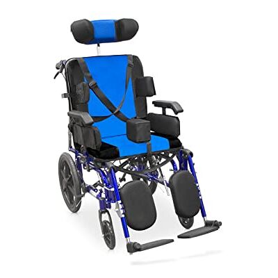 Quirumed Sedia a rotelle neurologica, Larghezza seduta 46 cm, Estensibile, Alluminio, Pieghevole, Freni a maniglia, Antiribaltamento, Imbracatura di sicurezza, Poggiatesta regolabile Quirumed Sedia a rotelle neurologica, Larghezza seduta 46 cm, Estensibile, Alluminio, Pieghevole, Freni a maniglia, Antiribaltamento, Imbracatura di sicurezza, Poggiatesta regolabile