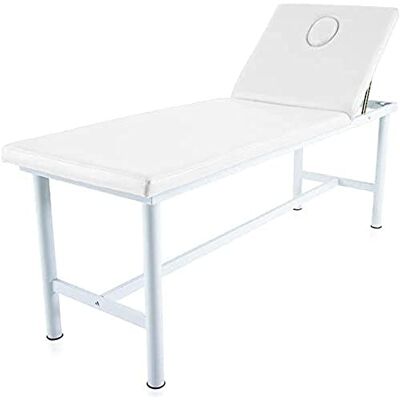 Quirumed Lettino da massaggio fisso in acciaio, similpelle, colore bianco, con tappo facciale, foro facciale, schienale regolabile, leggero, 186 x 62 x 69 cm, fino a 120 kg Quirumed Lettino da massaggio fisso in acciaio, similpelle, colore bianco, con tappo facciale, foro facciale, schienale regolabile, leggero, 186 x 62 x 69 cm, fino a 120 kg
